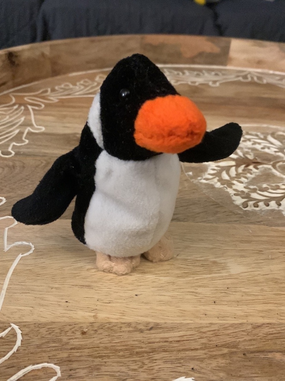 Plush Penguin Bird Toy - Black, White & Orange